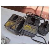 DeWalt® (2) Cordless Tool Battery Chargers and (1) 12V Battery DW9072