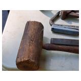 Assorted Hand Tools - Mallet, Chisel, Pry Bars, Snips
