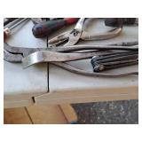 Lot of (7) Assorted Hand Tools - Pipe Wrenches, Picks, Pliers, Pry Bar
