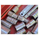 1/2"-drive Socket Set with Metal Case (red)