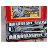 3/8"-drive Ratchet Socket Set with Plastic Case