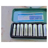 Tool Shop® 3/8"-drive Deep Well Socket Set 8-piece (Green) with Metal Case