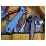 Lot of (12) Assorted Hand Tools - Adjustable Wrenches, Pliers, Screwdrivers, Assorted Wrenches with Tool Pouch