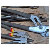 Lot of (6) Assorted Hand Tools - Cutters, Pliers, Needlenose Pliers