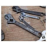 Lot of (4) Assorted Adjustable Wrenches