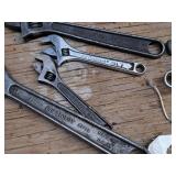 Lot of (4) Assorted Adjustable Wrenches