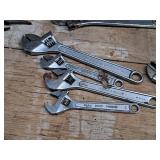 Lot of (4) Assorted Adjustable Wrenches