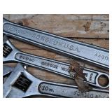 Lot of (4) Assorted Adjustable Wrenches