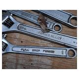 Lot of (4) Assorted Adjustable Wrenches