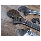 Lot of (4) Assorted Adjustable Wrenches