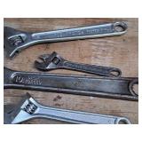 Lot of (4) Assorted Adjustable Wrenches