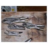 Lot of (4) Assorted Locking Pliers