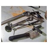 Lot of (1 Can) Assorted Hand Tools - Mirror, Wrenches, Knife, Tweezers