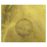 1500 Gallon Yellow Poly Tank, holds water, has some fluff on bottom