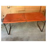 Vintage Orange Metal Folding Table