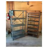 Two Metal Storage Shelves