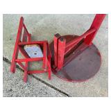 Red Wood Childs Table and Chair