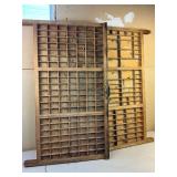 Two Antique Letter Press Printer Drawers