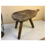 Antique Primitive Milking Stool - Plus Extras
