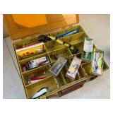 Two Vintage Plano Magnum Double Sided Tackle Box with Fishing Lures and other Contents