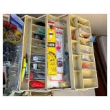 Vintage Plano Tackle Box Full of Fishing Gear, Reels, and Lures