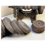 Antique Bench Grinder and Grinding Wheels