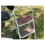 Step Stool and Chair Lot with Cart