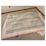 King Size Quilt with Matelasse Fringe Blanket, plus Vintage Throw Blanket