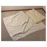 King Size Quilt with Matelasse Fringe Blanket, plus Vintage Throw Blanket