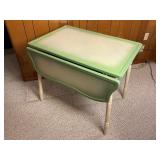 Vintage Green Enamel Drop Leaf Table