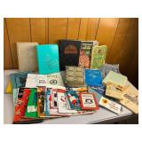 Vintage & Antique Cookbook & Household Ephemera Lot Plus Apron