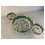 Mid-Century Modern Jeannette Glass Hellenic Greek Design Chip & Dip Set