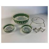 Mid-Century Modern Jeannette Glass Hellenic Greek Design Chip & Dip Set