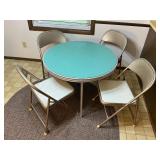 Vintage Round Durham Folding Table and Chairs