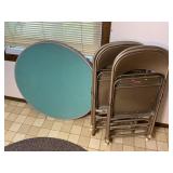 Vintage Round Durham Folding Table and Chairs