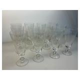 12 Vintage Etched Glasses