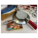 Vintage Oven Top Scandinavian Krumkake Iron, Cookie Press and Cutter Lot