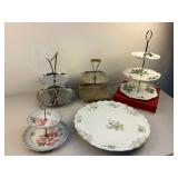 Two & Three Tier Serving Plates plus Large Platter