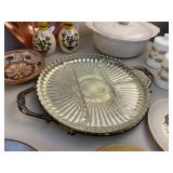 Misc. Vintage Plates, Glass Divided Serving Tray, Canisters