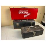 Three Metal Tool Boxes with Contents