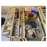 Vintage Plano Tackle Box Full of Fishing Gear, Reels, and Lures