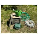 Yard Watering Hoses with Reel Box, Watering Buckets