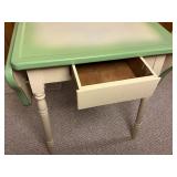 Vintage Green Enamel Drop Leaf Table