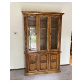 Vintage China Cabinet Lighted Hutch