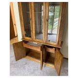 Vintage China Cabinet Lighted Hutch