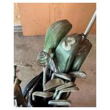 Two Sets of Vintage Golf Clubs with Bags and Cart