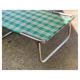 Vintage Aluminum Folding Patio Chaise Lounge Lawn Chair
