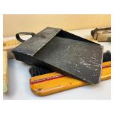 Antique Metal Dustpan and Hand Brooms/Paint Brushes
