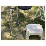 Step Stool and Chair Lot with Cart