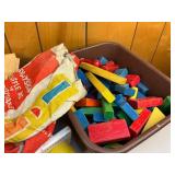 Playskool Duffle Bag of Colored Blocks & Col-O-Rol Wagon